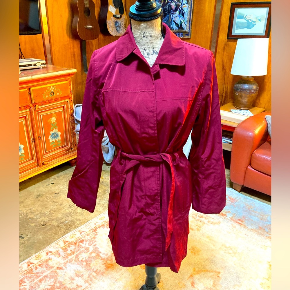 London Fog rain jacket, cranberry